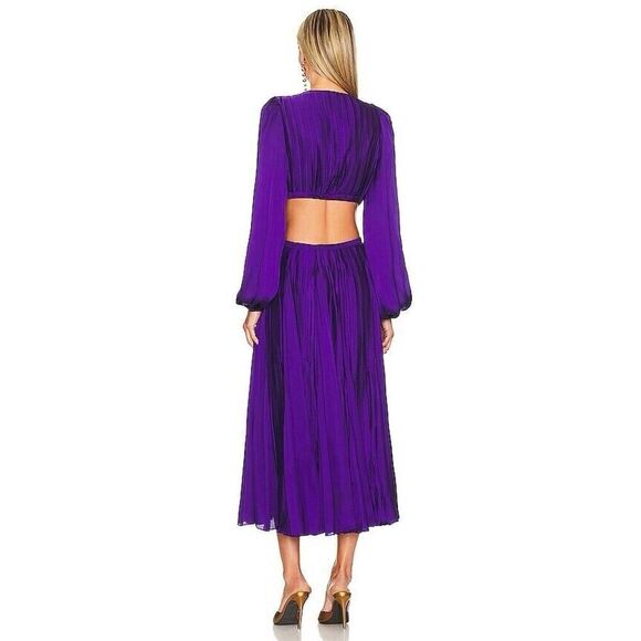 NWT Rococo Sand Cassi Long Sleeve Midi Dress Cut Out Purple Small - Picture 3 of 12
